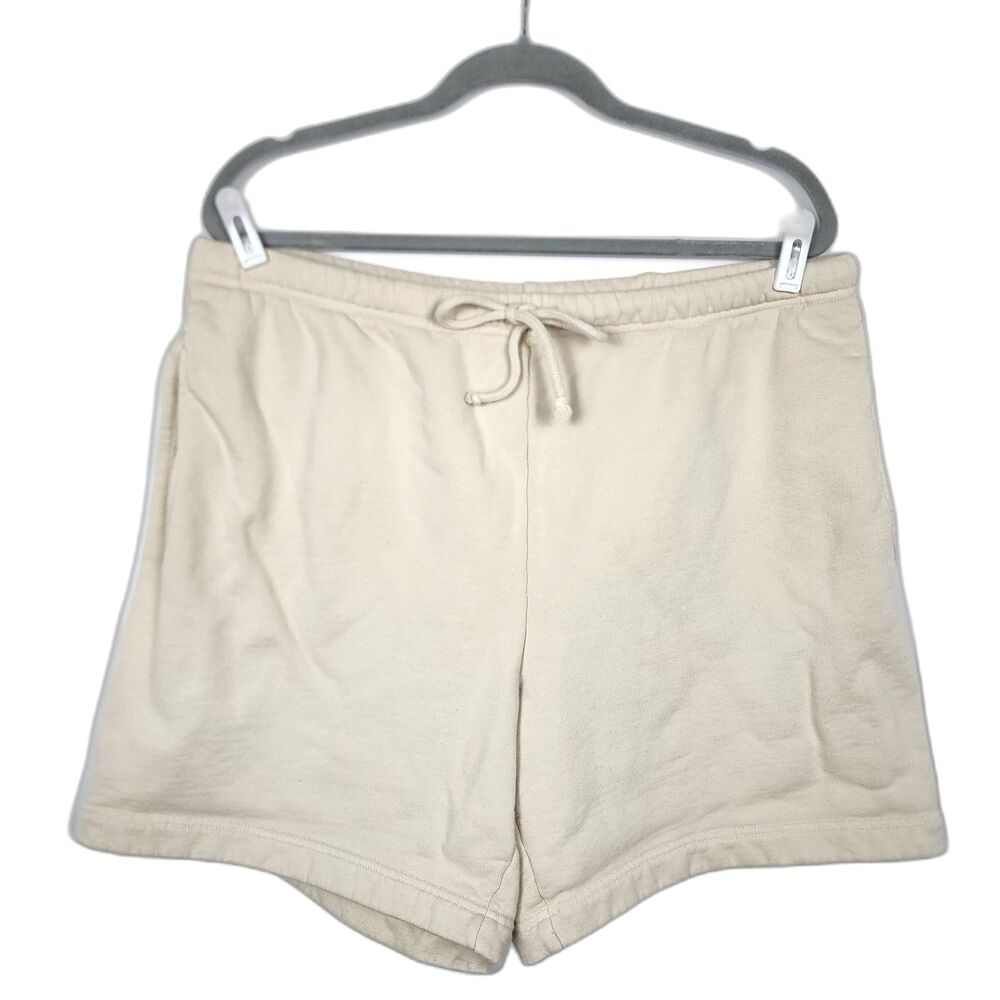 Wilfred Free Aritzia Comfort Cotton Sweatpant Shorts Cream Ivory Size X-Large